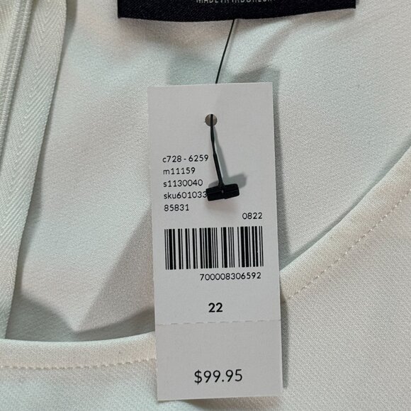 Lane Bryant Crepe White Wide Leg Belted Jumpsuit w/ Pockets (NWT; Size 22) - Picture 2 of 5